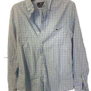 Vineyard Vines Men’s Button Down Shirt Blue Navy White Plaid Size Small
